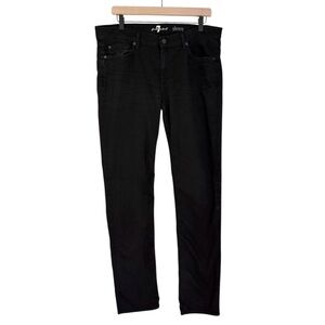 7 For All Mankind Men’s Slimmy Slim Straight Leg Denim Jeans Black Size 34 Waist